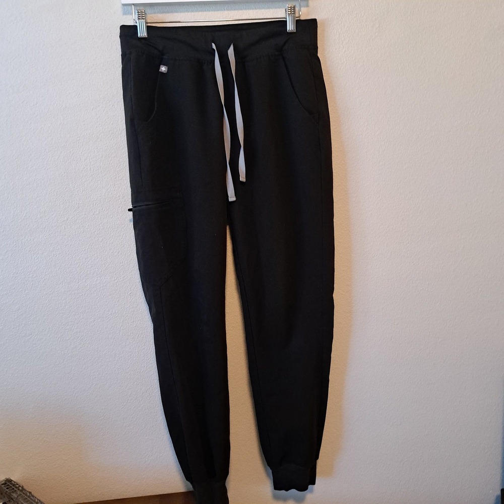 FIGS Technical Collection Zamora Jogger Scrub Pants Black Women Small